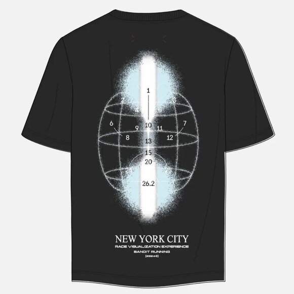 Bandit Running Tops - 🔥 RARE Bandit Running New York Marathon '24 Race Visualization Promo Cotton Tee